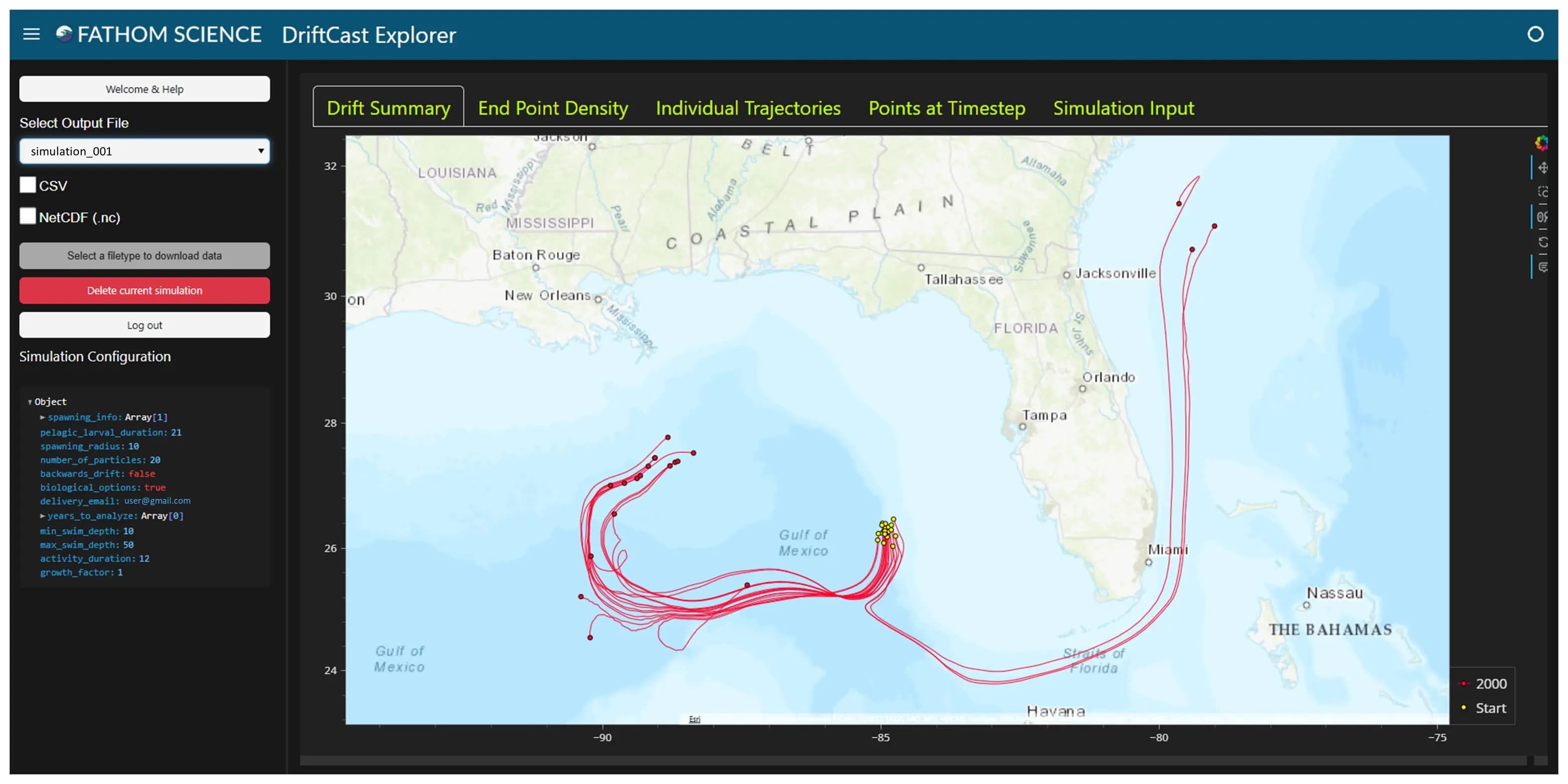 DriftCast Explorer Interface